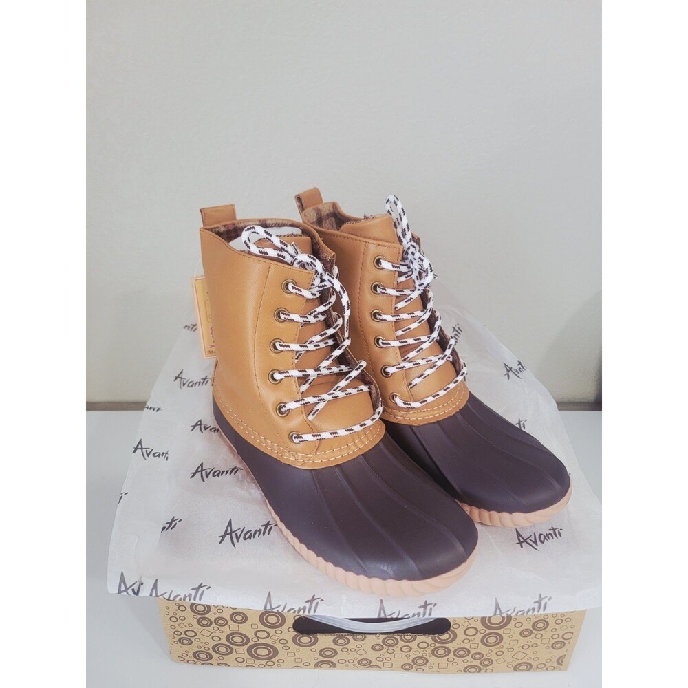 Avanti Women’s Jango Duck Boots Lace Up Tan Brown Waterproof Size 8 NIB